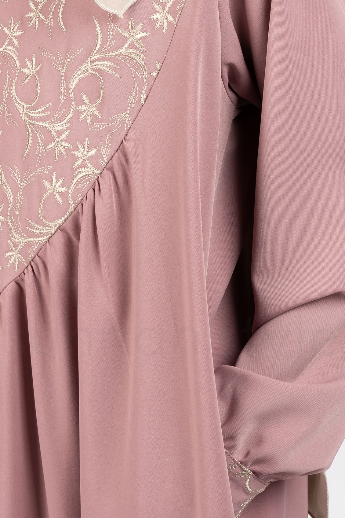 Sunnah Style Girls Floral Umbrella Abaya Dusty Rose
